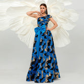 High End Sleeveless Elegant One Shoulder Diagonal Collar Cocktail Lace Up Evening Dress Bridesmaid Dress Large Swing